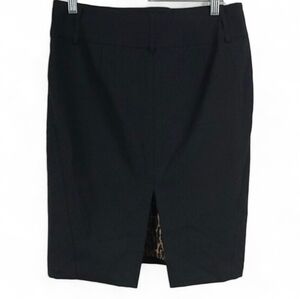 Express Leopard Lined Pencil Skirt Solid Black Size 2 Office‎ Wear Straight